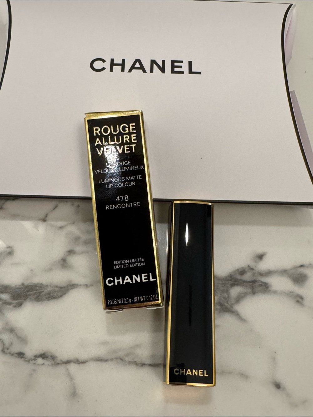 CHANEL Rouge Allure Velvet Lipstick 478 Rencontre LE Packaging (NIB)